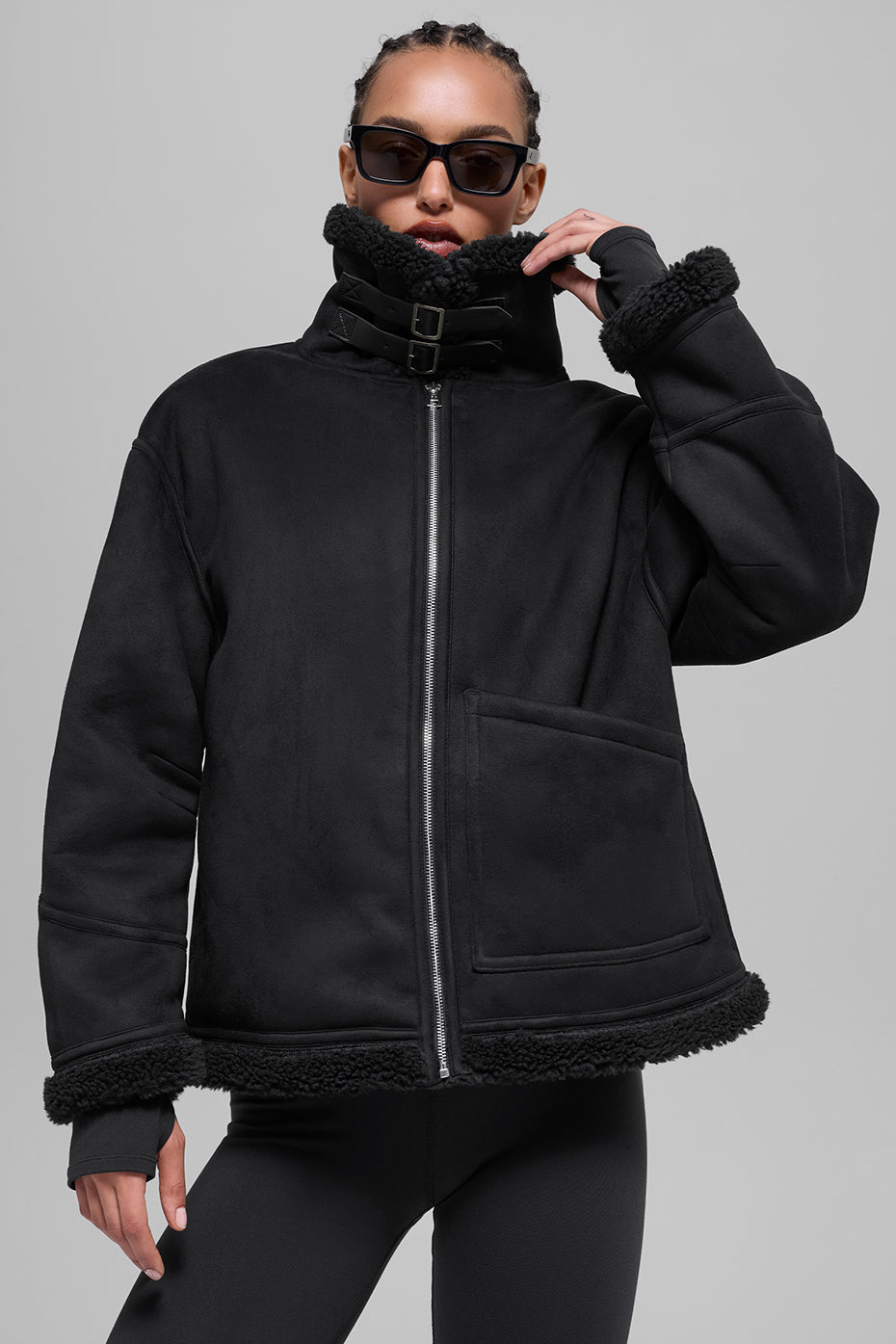 Faux Shearling Grand Jacket - Black--0