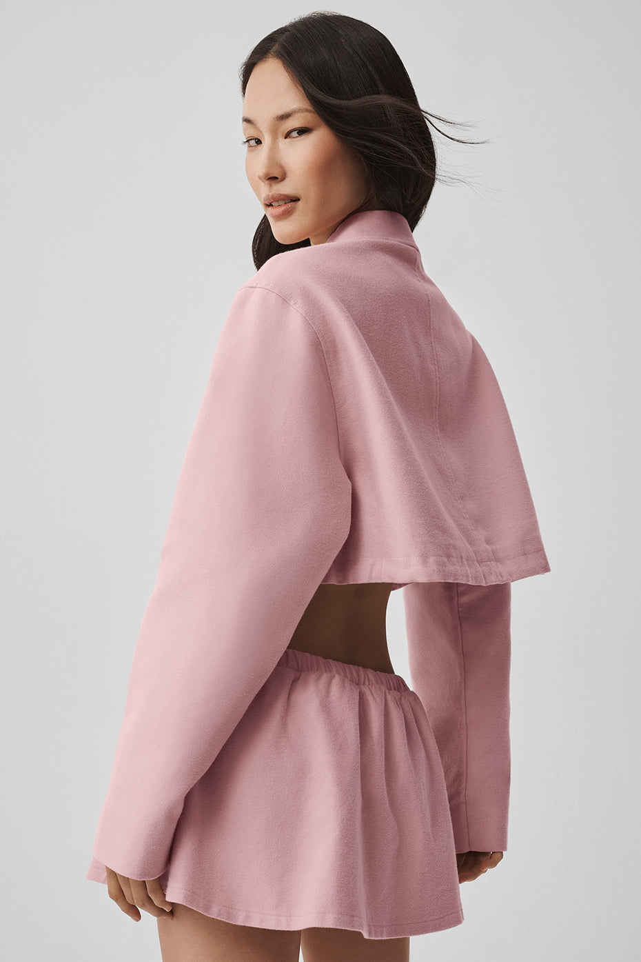 Cropped Fan Favorite Full Zip Jacket - Vintage Pink--3