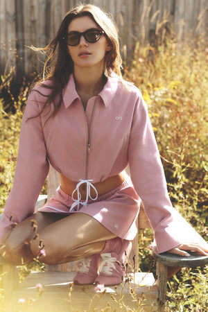 Cropped Fan Favorite Full Zip Jacket - Vintage Pink