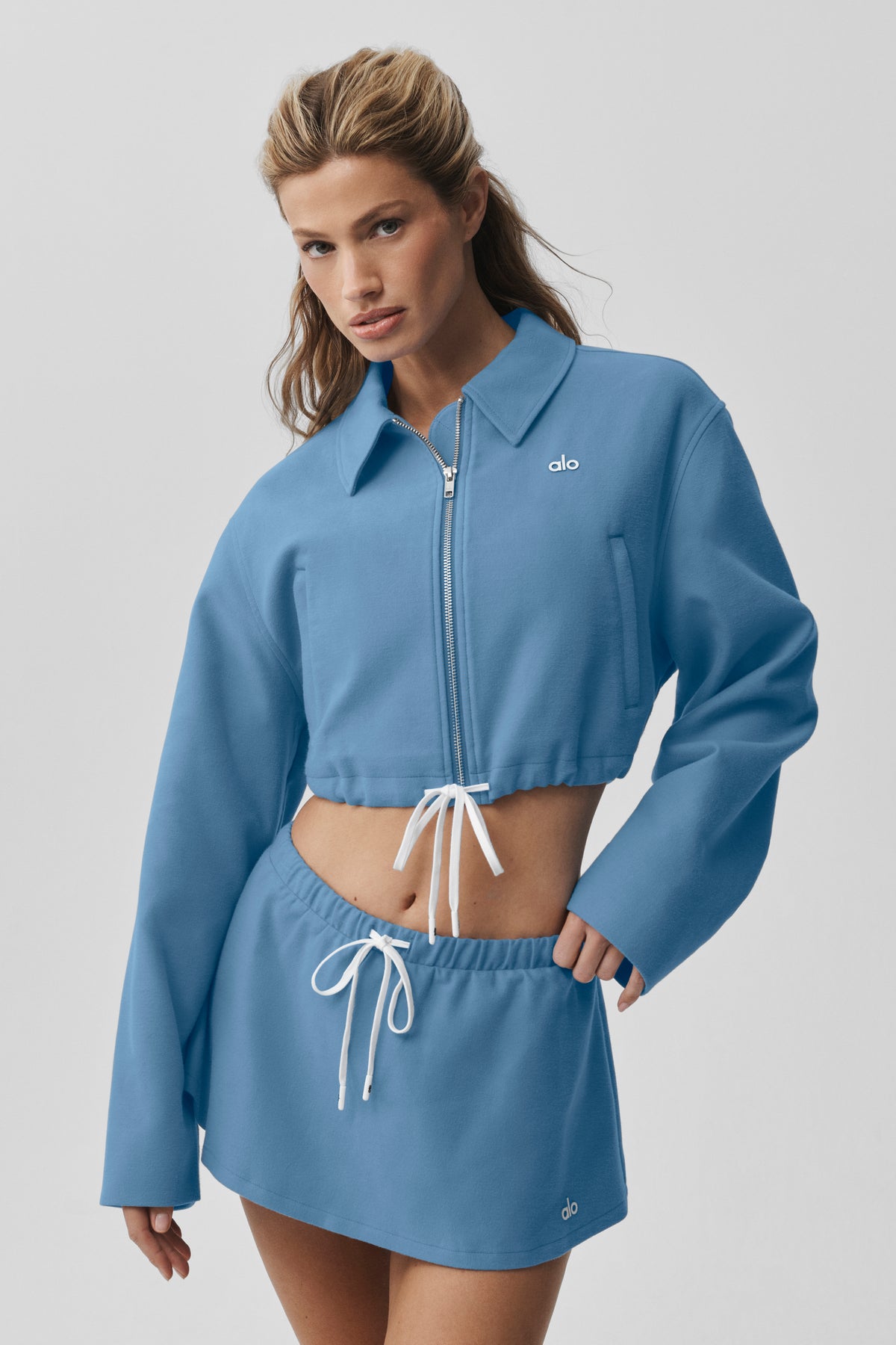 Cropped Fan Favorite Full Zip Jacket - California Blue--2
