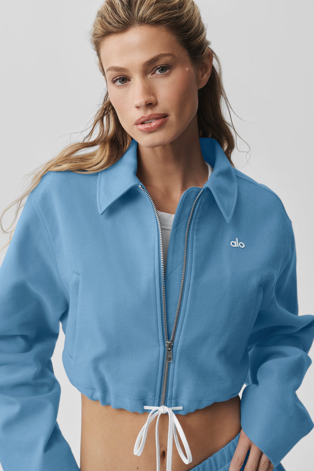 Cropped Fan Favorite Full Zip Jacket - California Blue--3