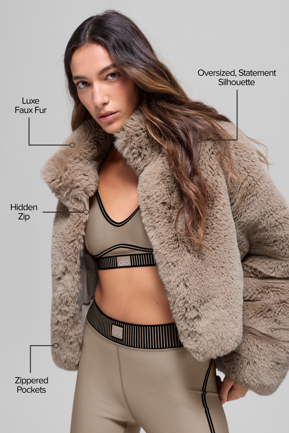 Faux Fur Allure Jacket - Oat--1