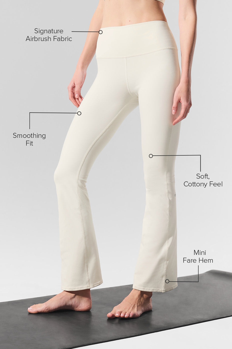 Airbrush High-Waist Bootcut Legging (Short) - Ivory--1