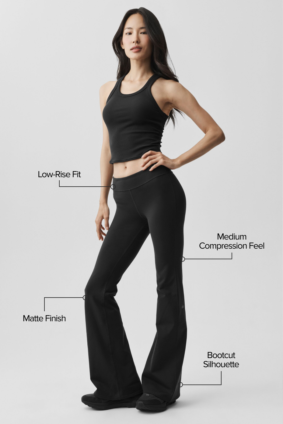 Airbrush Low-Rise Flare Legging (Regular) - Black--1