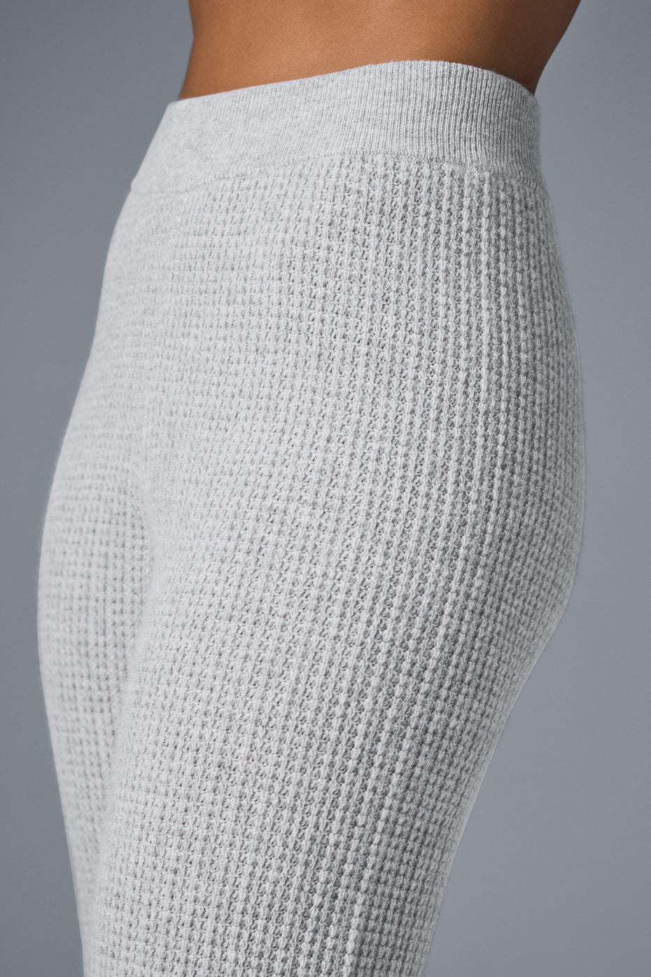 Cashmere High-Waist Plush Waffle Pant - Athletic Heather Grey--3