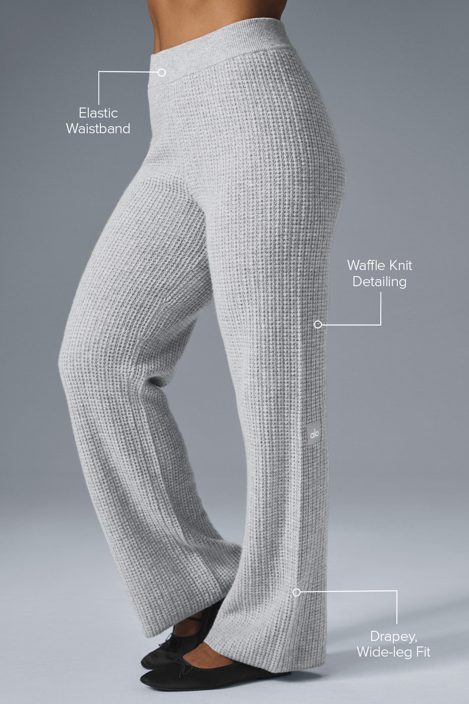 Cashmere High-Waist Plush Waffle Pant - Athletic Heather Grey--1