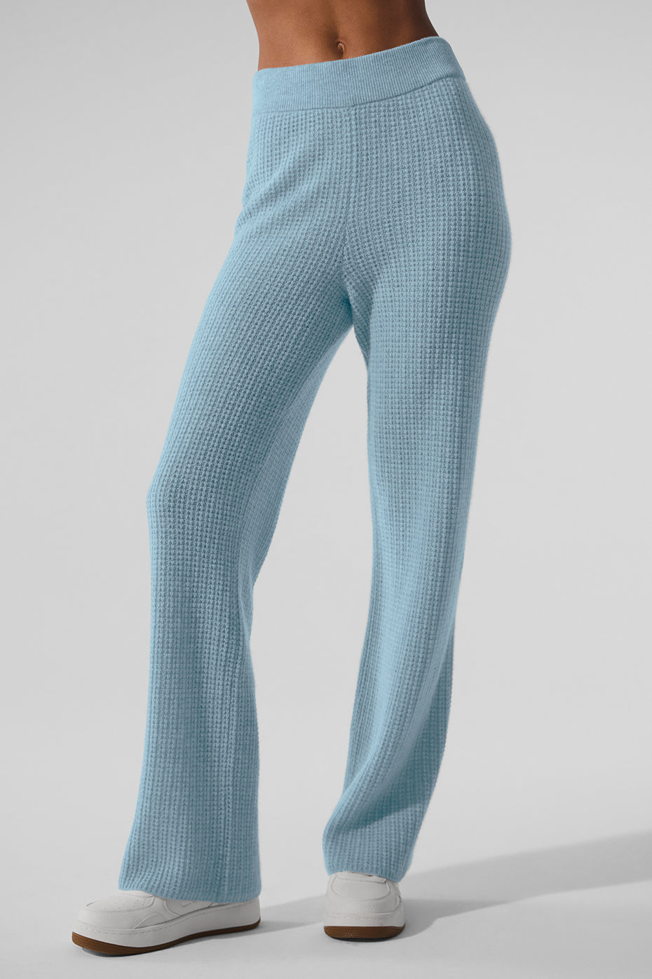 Cashmere High-Waist Plush Waffle Pant - Celestial Blue Heather--0