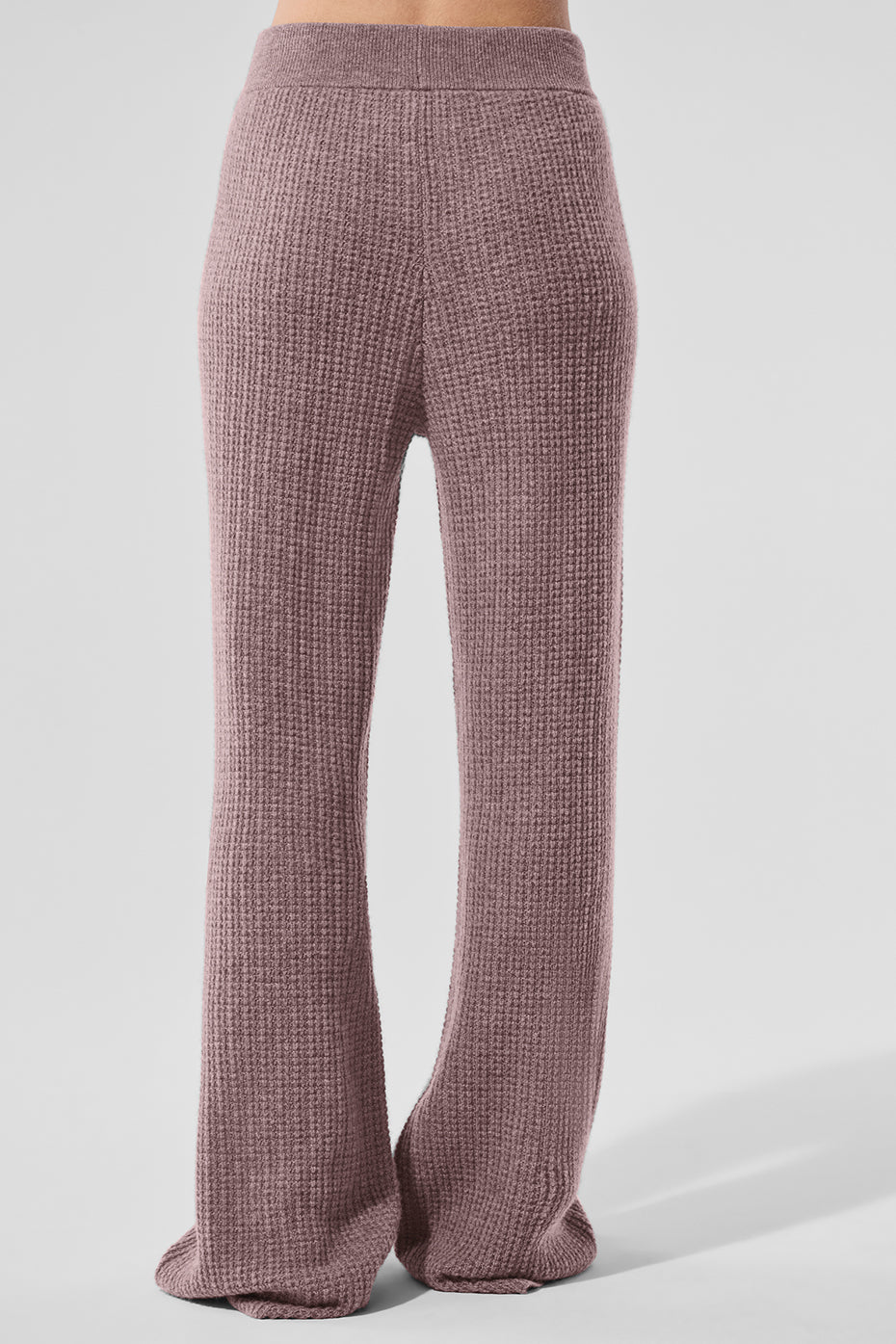Cashmere High-Waist Plush Waffle Pant - Mushroom Heather--2