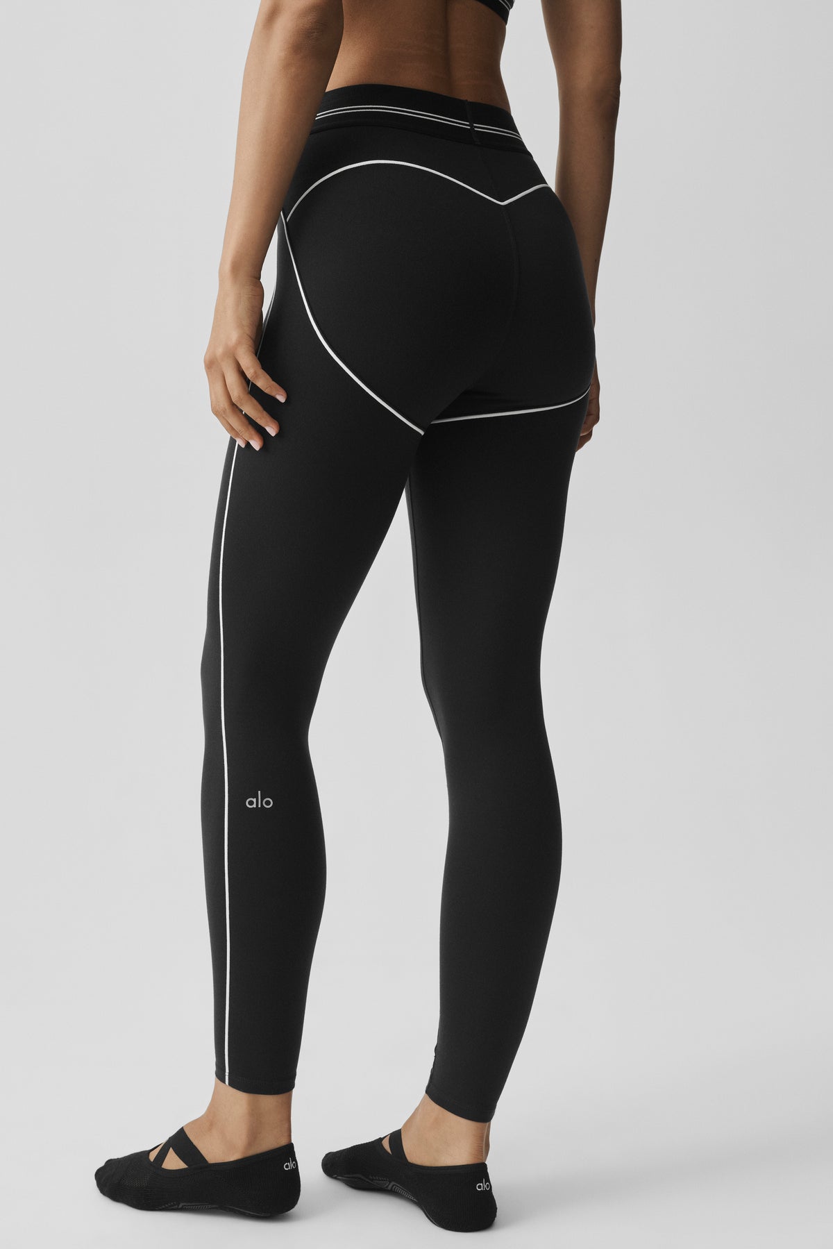 Airbrush High-Waist Heart Throb Legging - Black/White--3