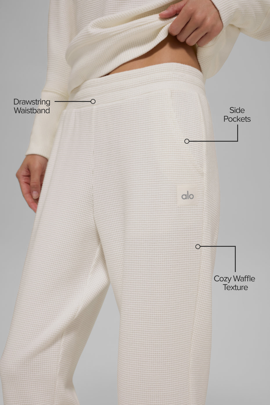 Waffle Weekend Escape Jogger - Ivory--1