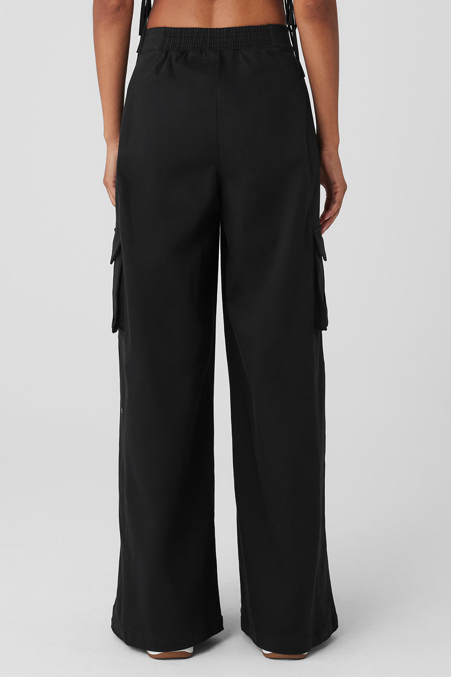 Show Off Cargo Wide Leg Trouser (Long) - Black--2