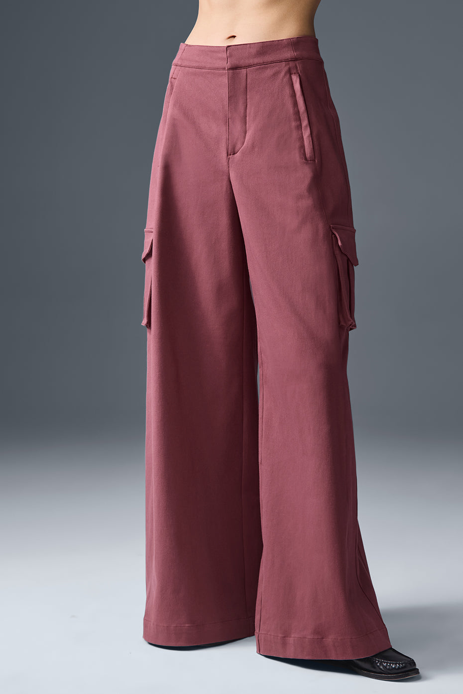 Show Off Cargo Wide Leg Trouser (Long) - Burgundy Truffle--0