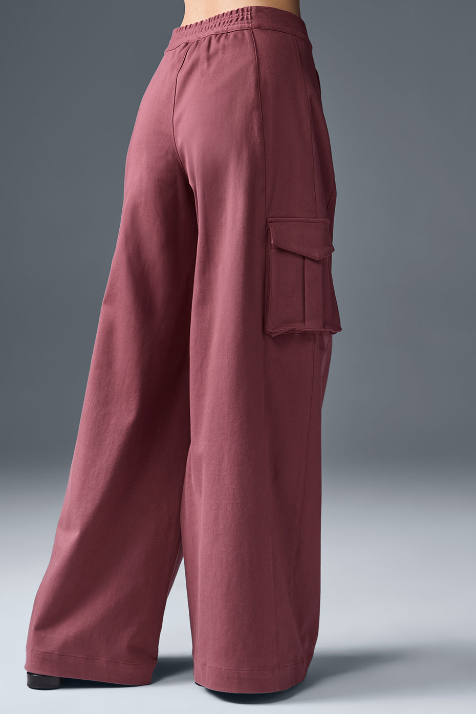 Show Off Cargo Wide Leg Trouser (Long) - Burgundy Truffle--1