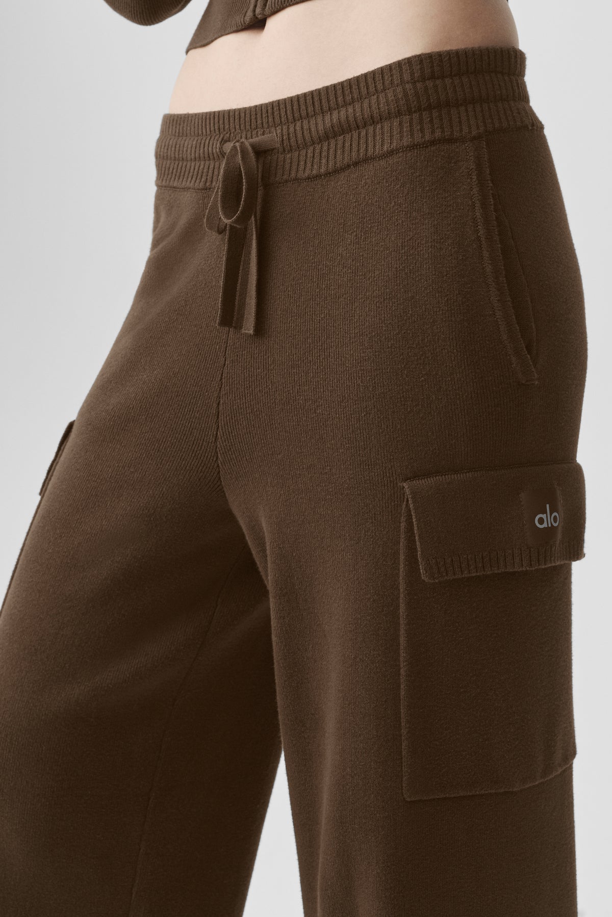 Scholar Knit High-Waist Cargo Pant - Espresso--2