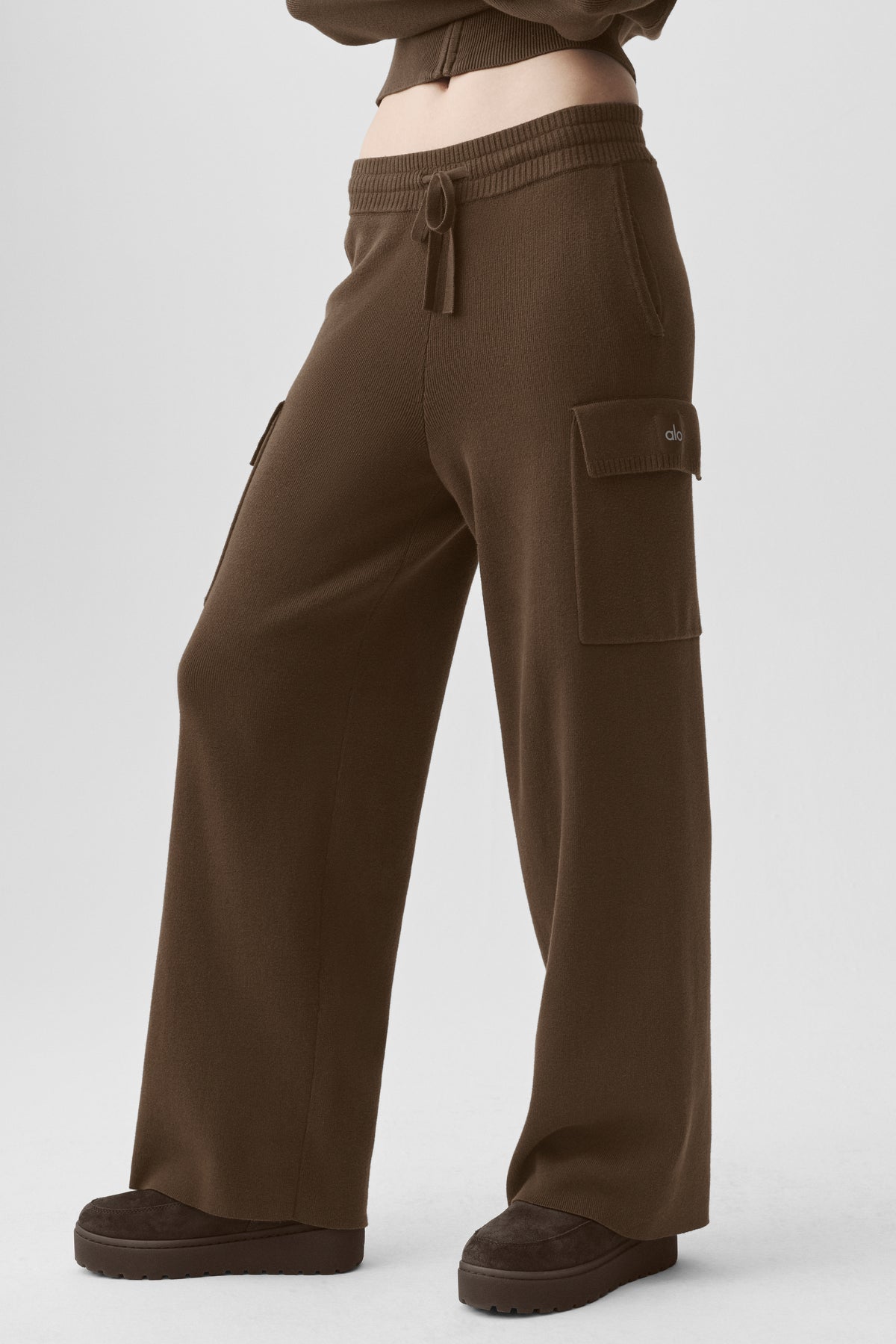 Scholar Knit High-Waist Cargo Pant - Espresso--1