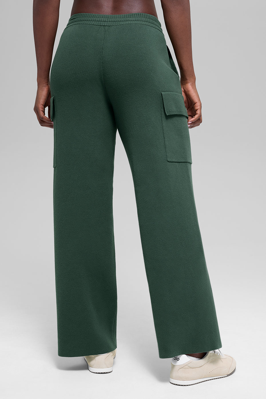 Scholar Knit High-Waist Cargo Pant - Clover Green--1
