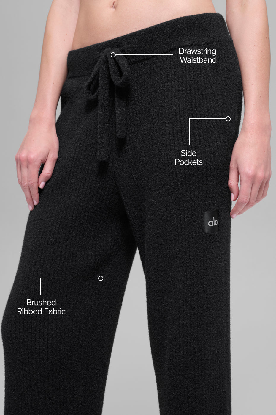 Snuggle Up Sweater High-Waist Wide Leg Pant - Black--1