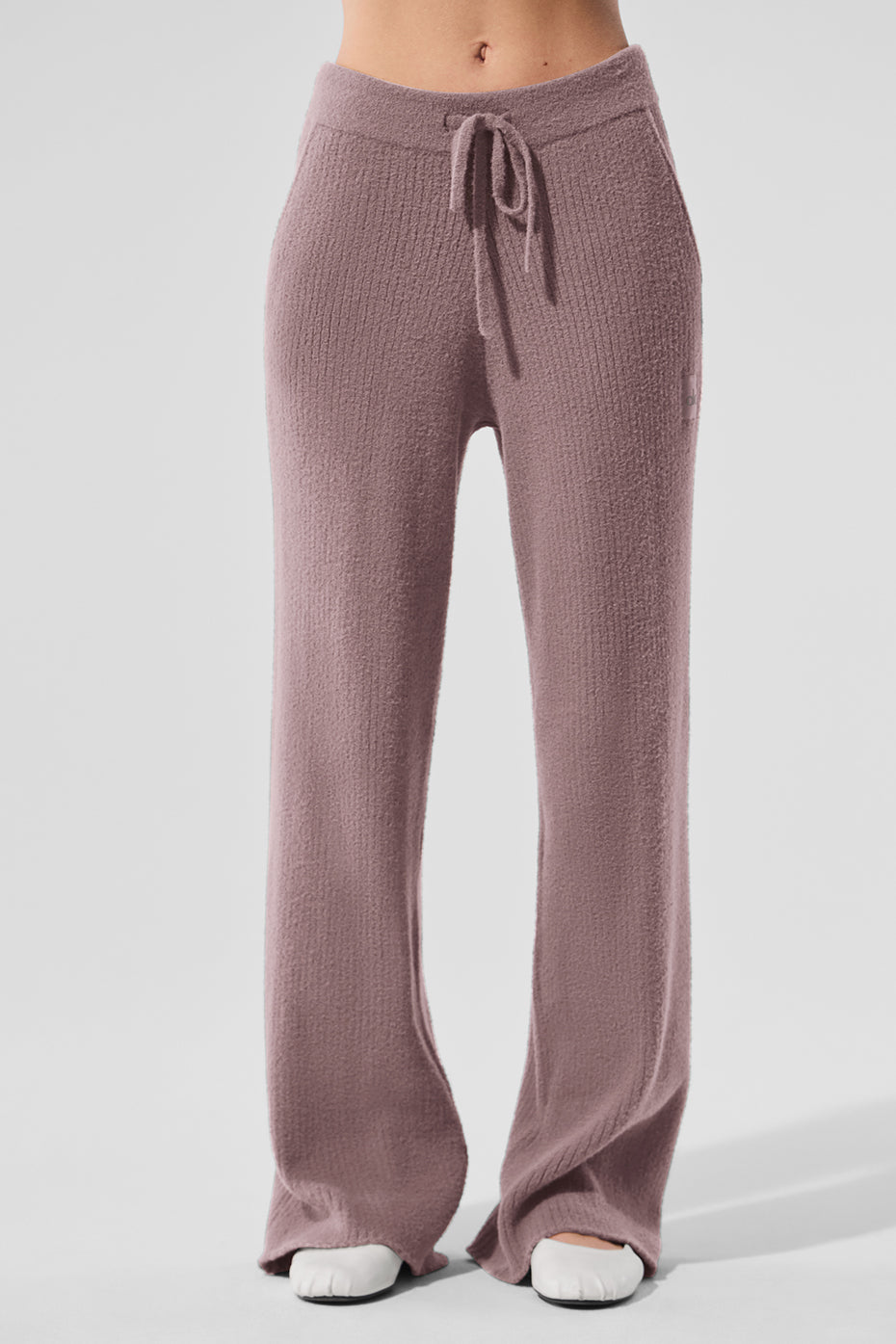 Snuggle Up Sweater High-Waist Wide Leg Pant - Mushroom--0