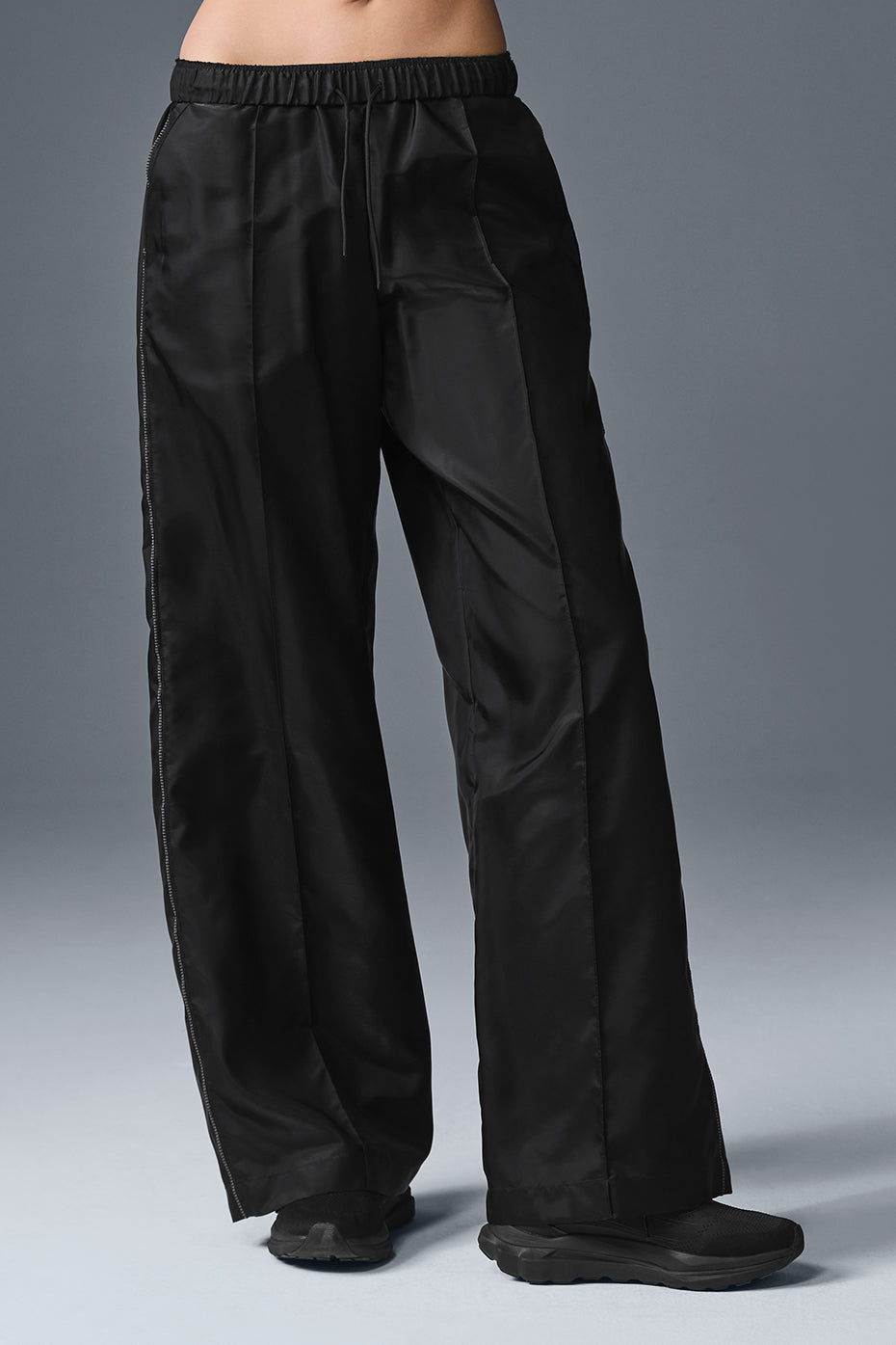 Afterglow Wide Leg Track Pant - Black--0
