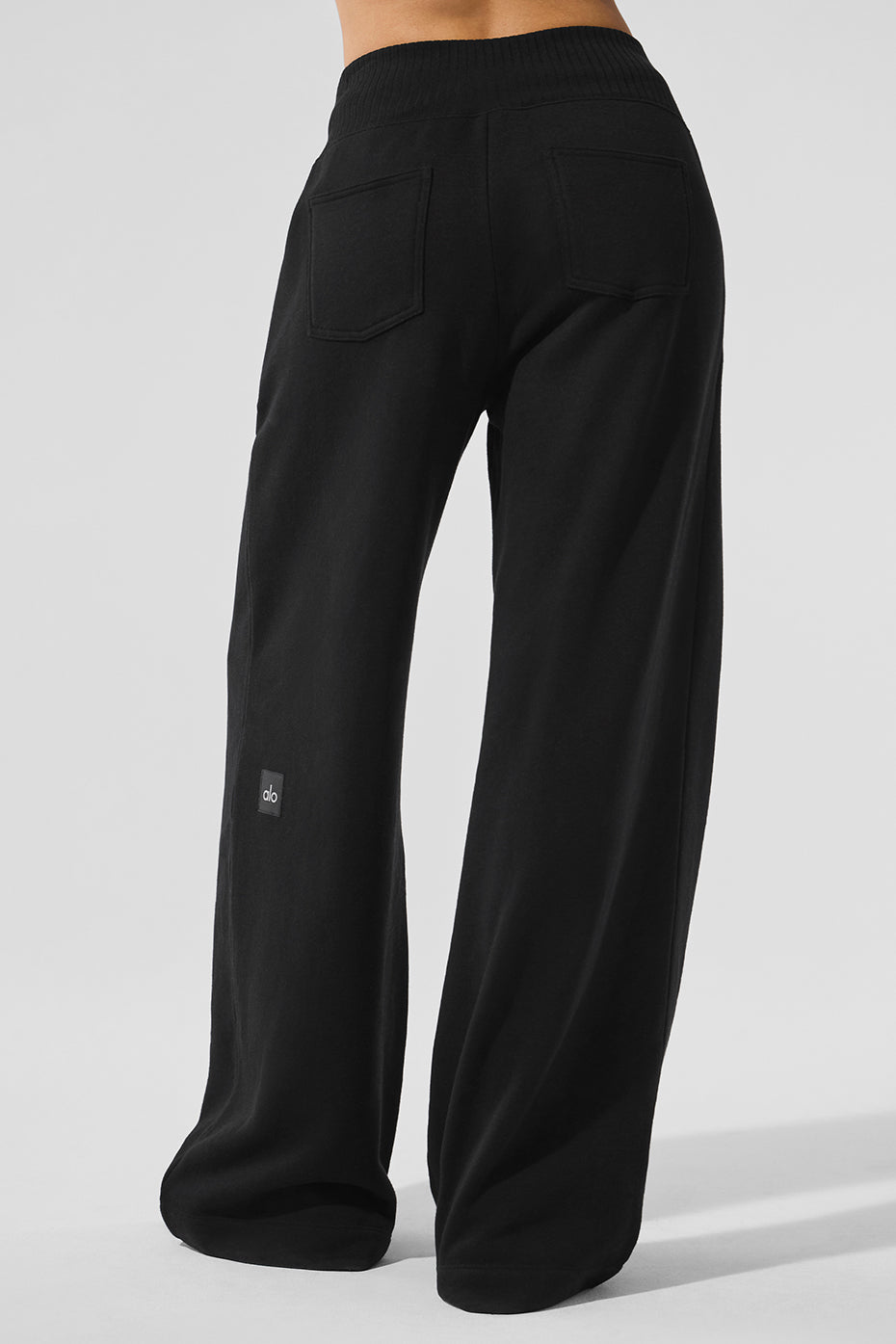 Serenity Wide Leg Sweatpant - Black--2