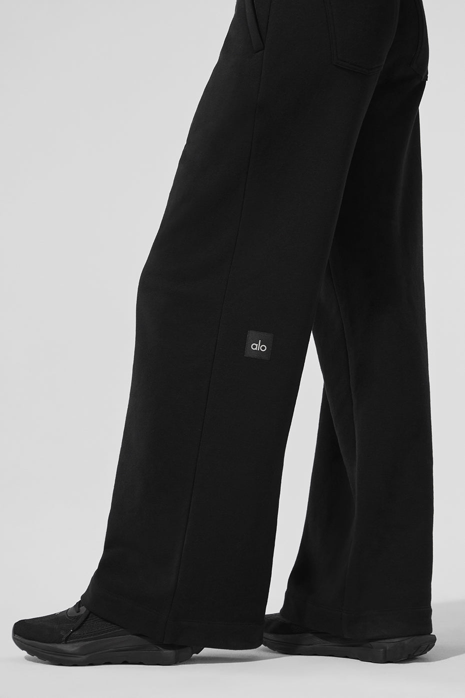 Serenity Wide Leg Sweatpant - Black--3