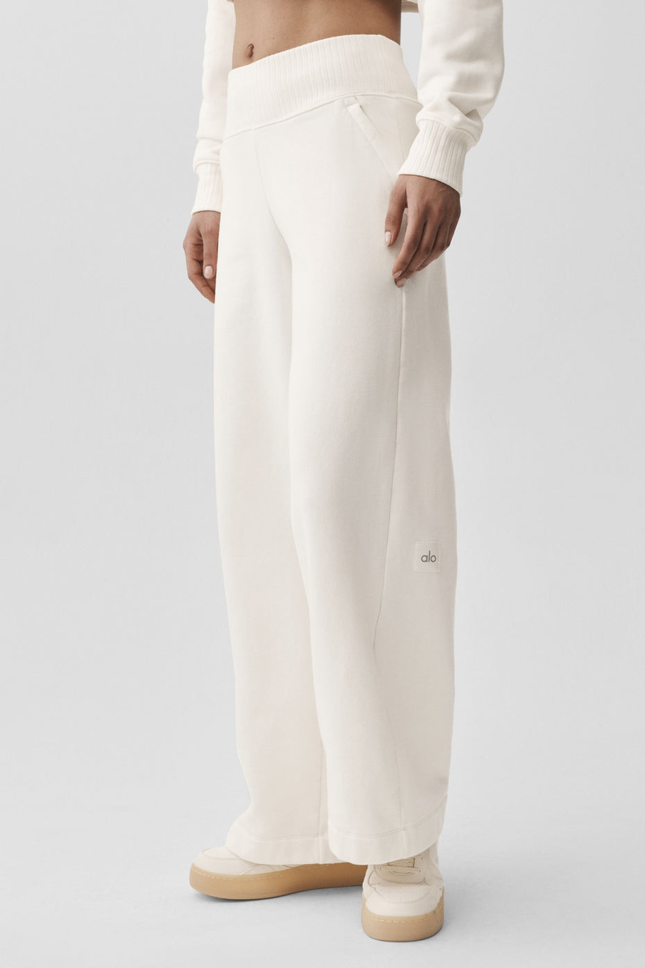 Serenity Wide Leg Sweatpant - Ivory--2