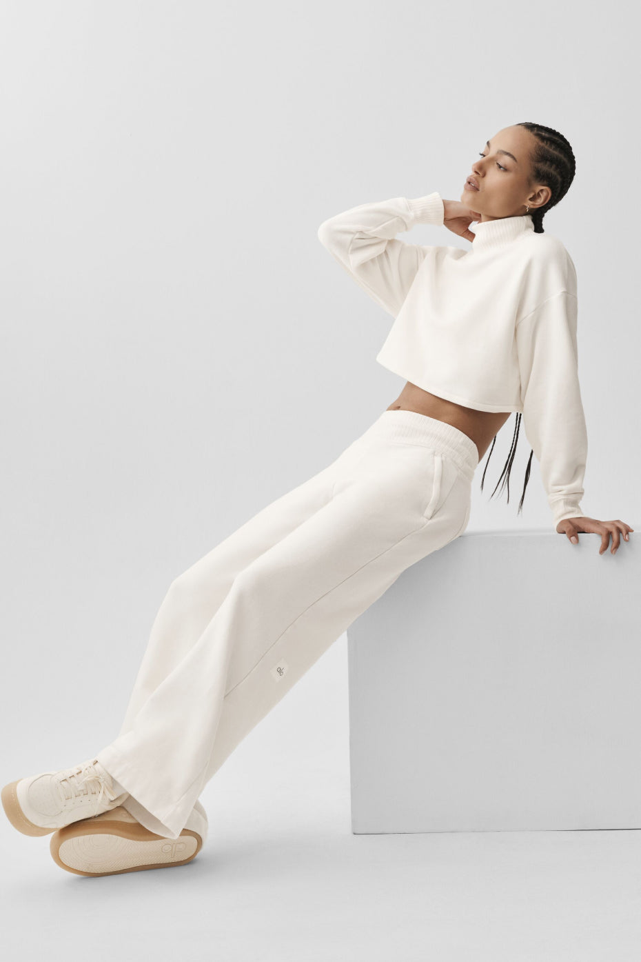 Serenity Wide Leg Sweatpant - Ivory--4