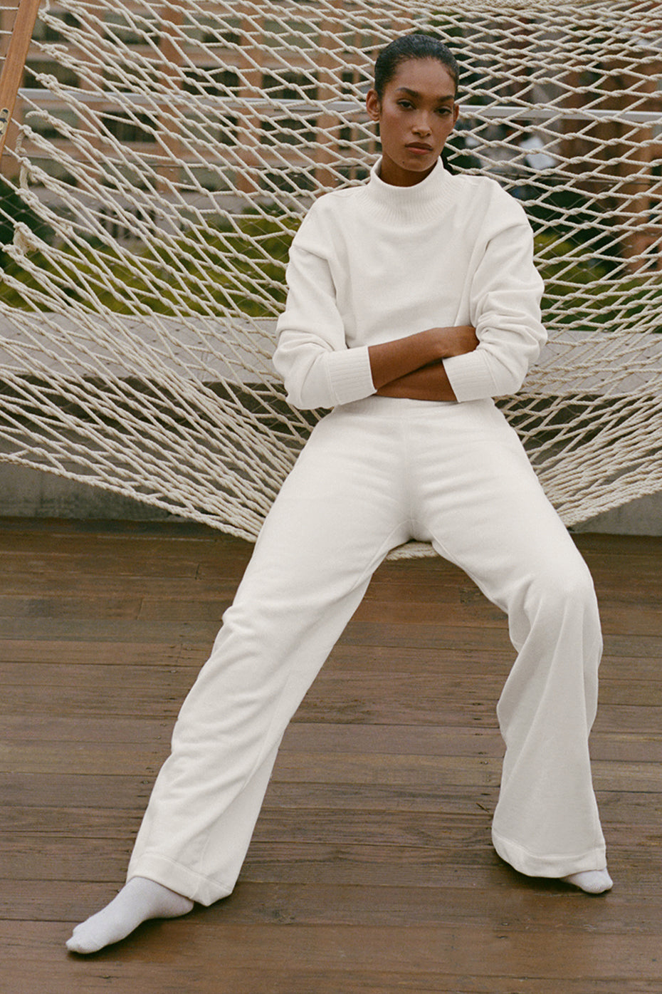 Serenity Wide Leg Sweatpant - Ivory--0