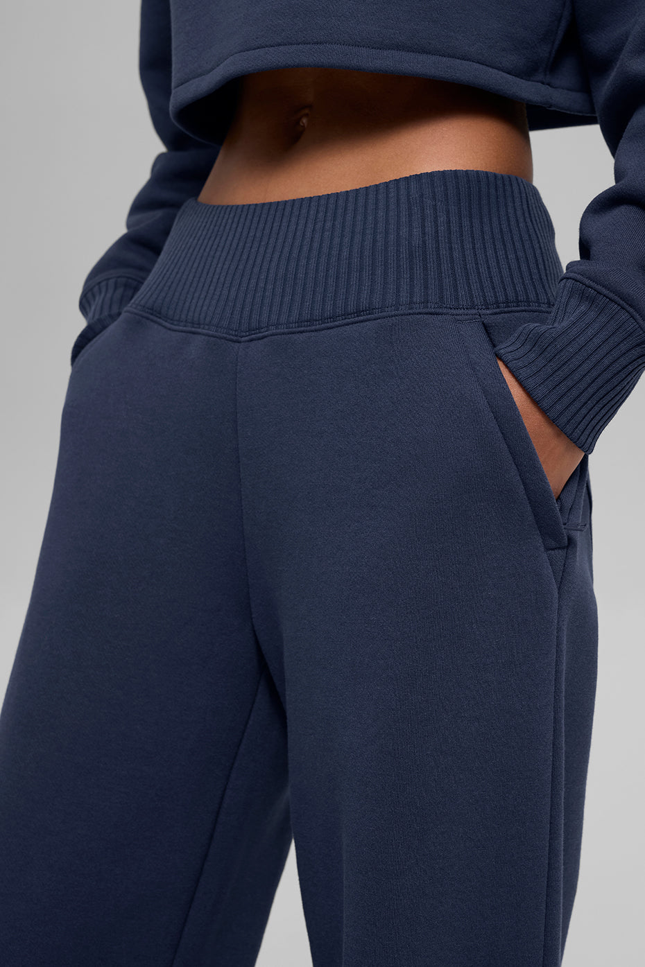 Serenity Wide Leg Sweatpant - Navy--3