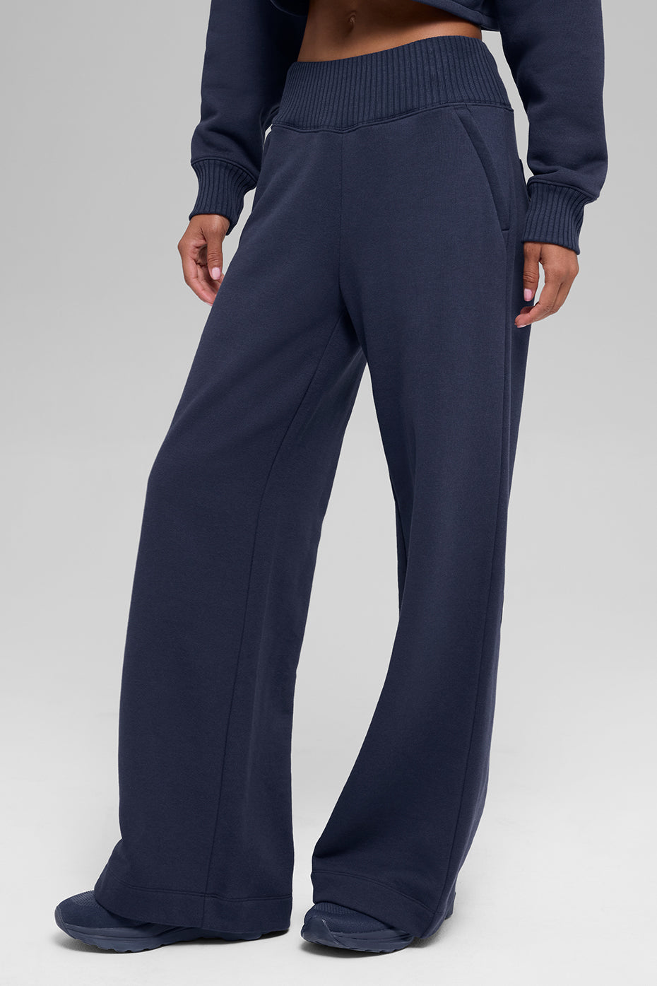 Serenity Wide Leg Sweatpant - Navy--2