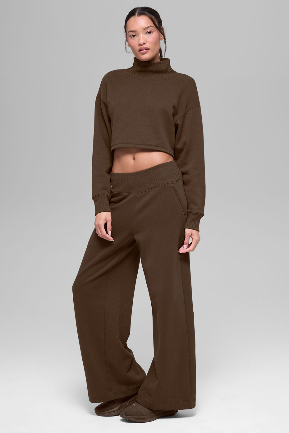 Serenity Wide Leg Sweatpant - Espresso--4