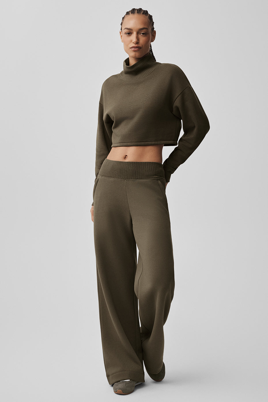 Serenity Wide Leg Sweatpant - Olive Tree--4