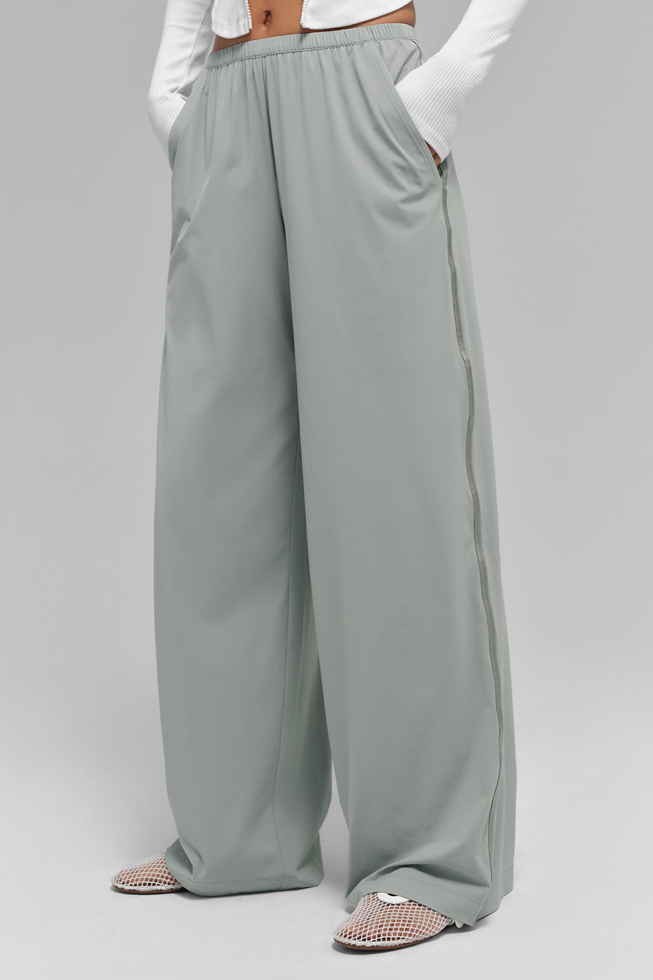 Breezy Wide Leg Pant (Long) - Lunar Grey--2