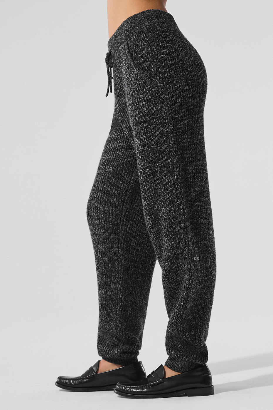 Marl Sweater Pant - Black Marl--2