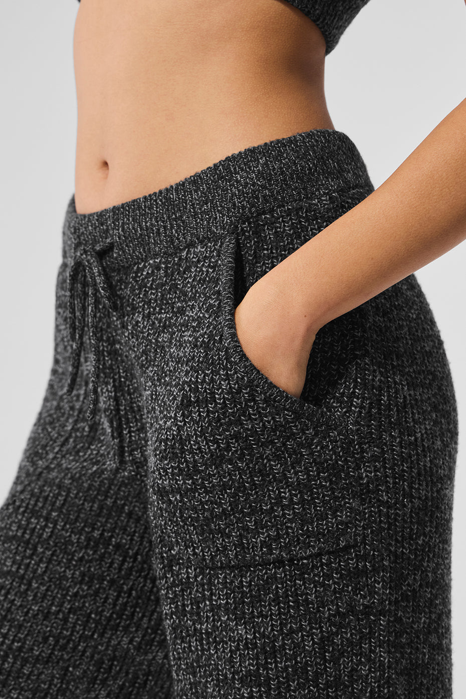 Marl Sweater Pant - Black Marl--3