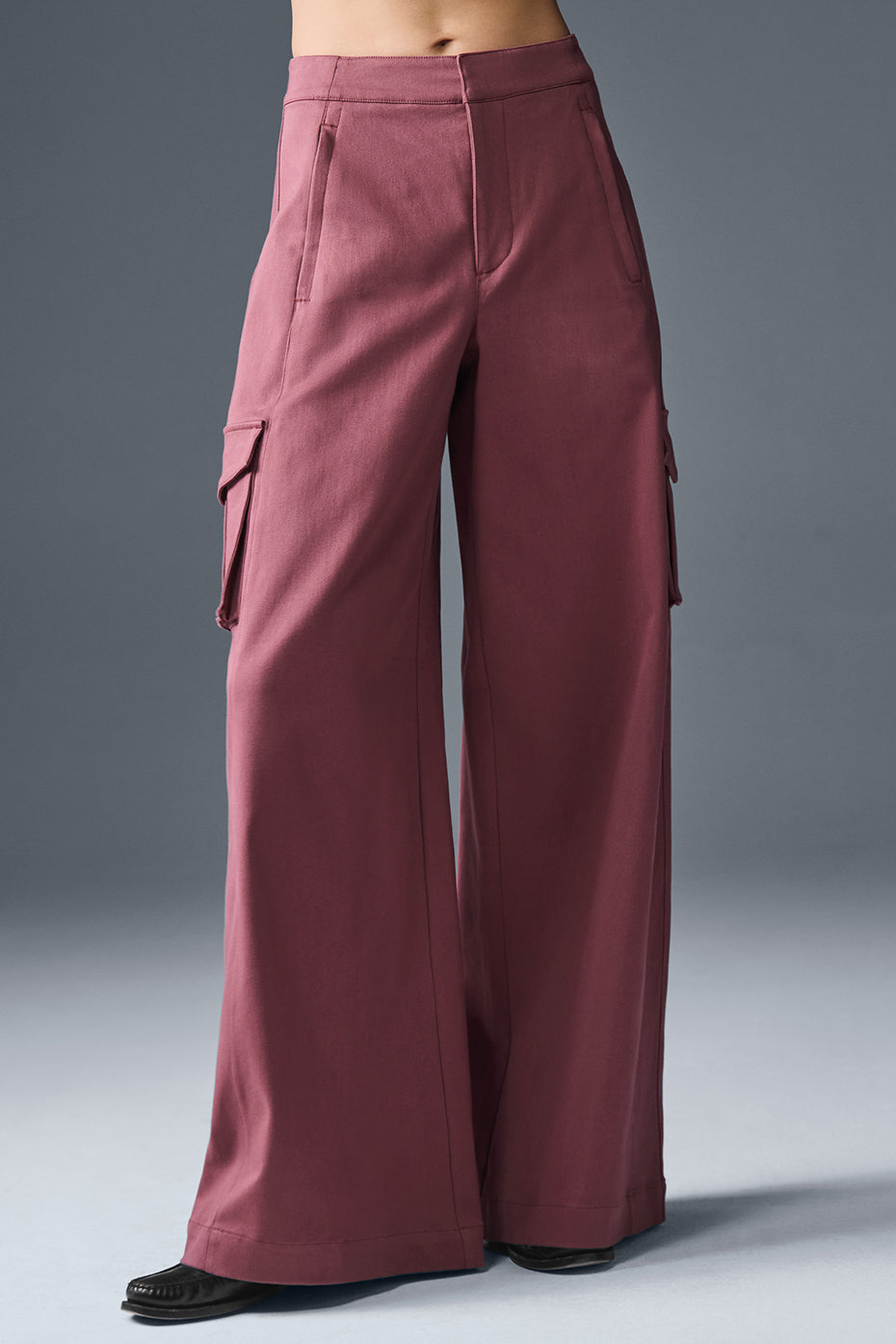 Show Off Cargo Wide Leg Trouser (Regular) - Burgundy Truffle--0
