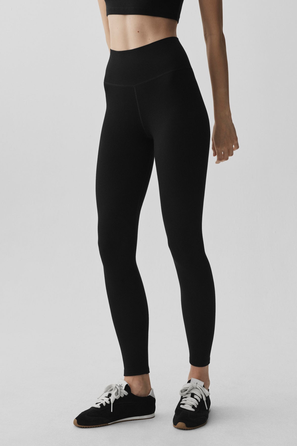 Seamless Modal Ribbed High-Waist 7/8 Legging - Black--0