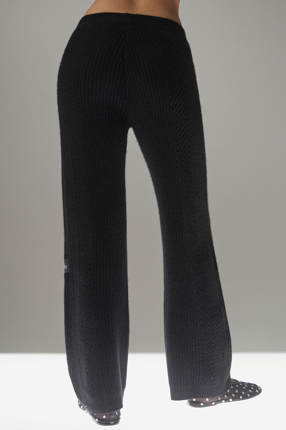 Winter Magic Cashmere Wide Leg Pant - Black--1
