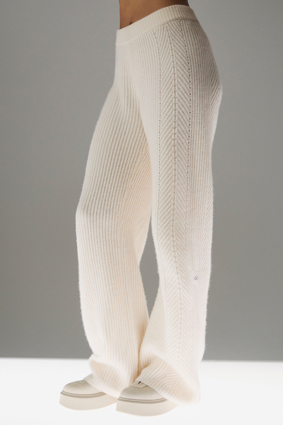 Winter Magic Cashmere Wide Leg Pant - Ivory--2