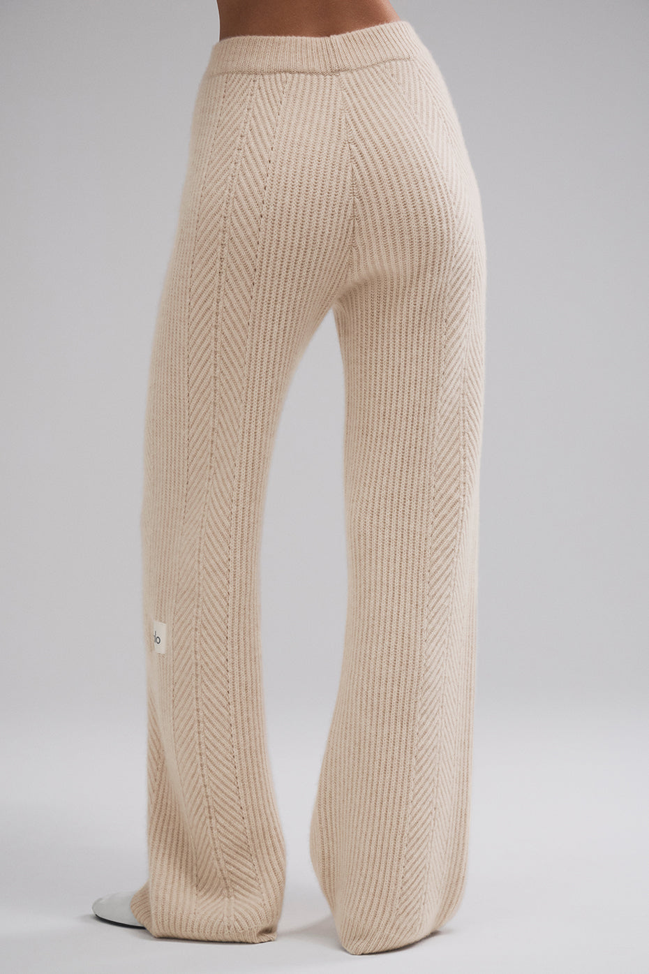 Winter Magic Cashmere Wide Leg Pant - Birch Heather--1
