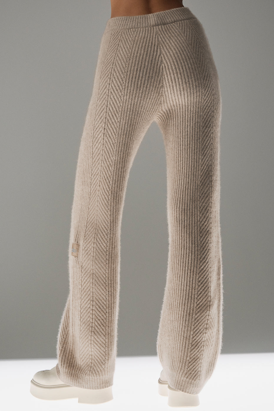 Winter Magic Cashmere Wide Leg Pant - Flax Heather--1