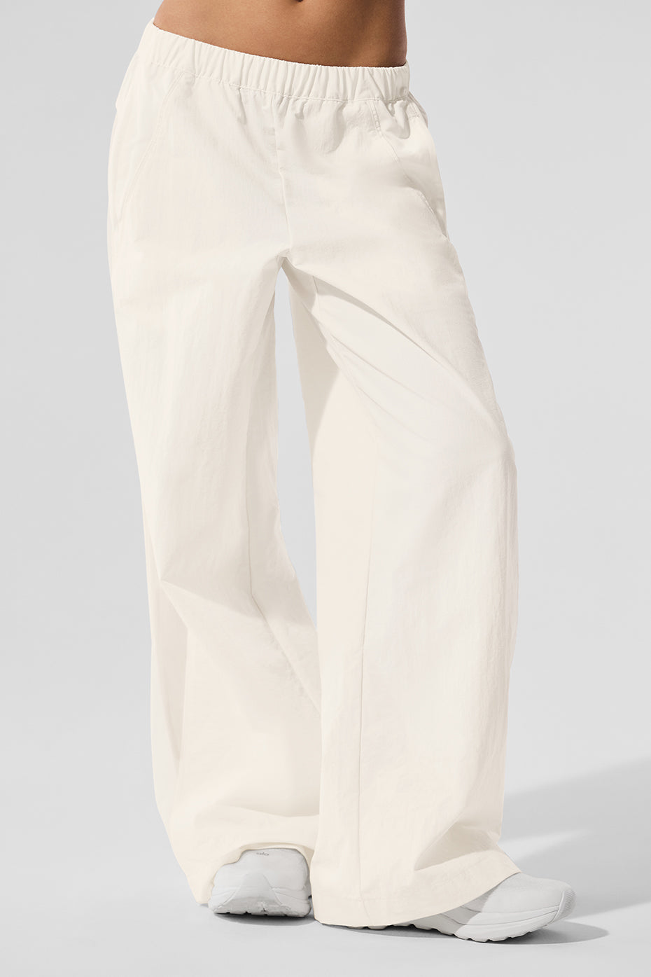 High-Waist Origin Wide Leg Track Pant - Ivory--0
