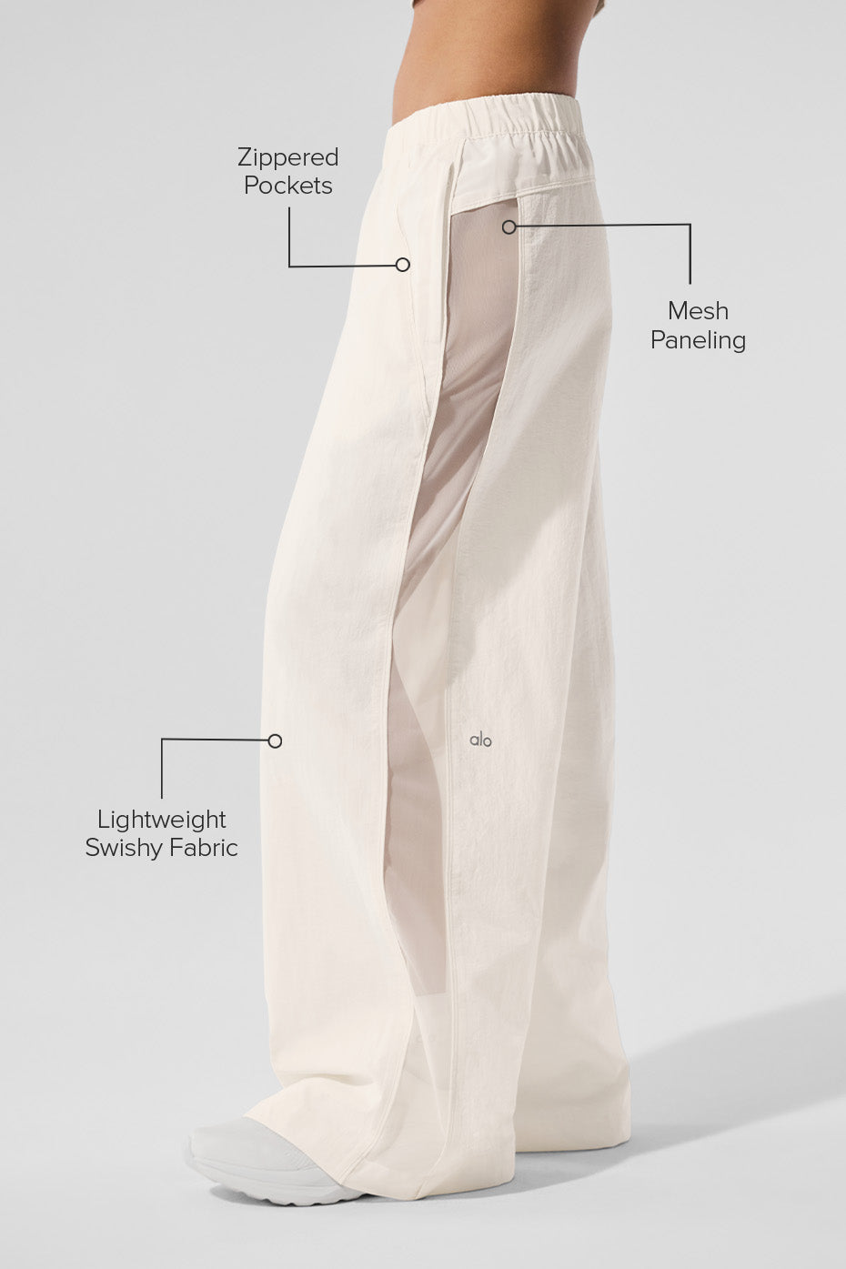 High-Waist Origin Wide Leg Track Pant - Ivory--1