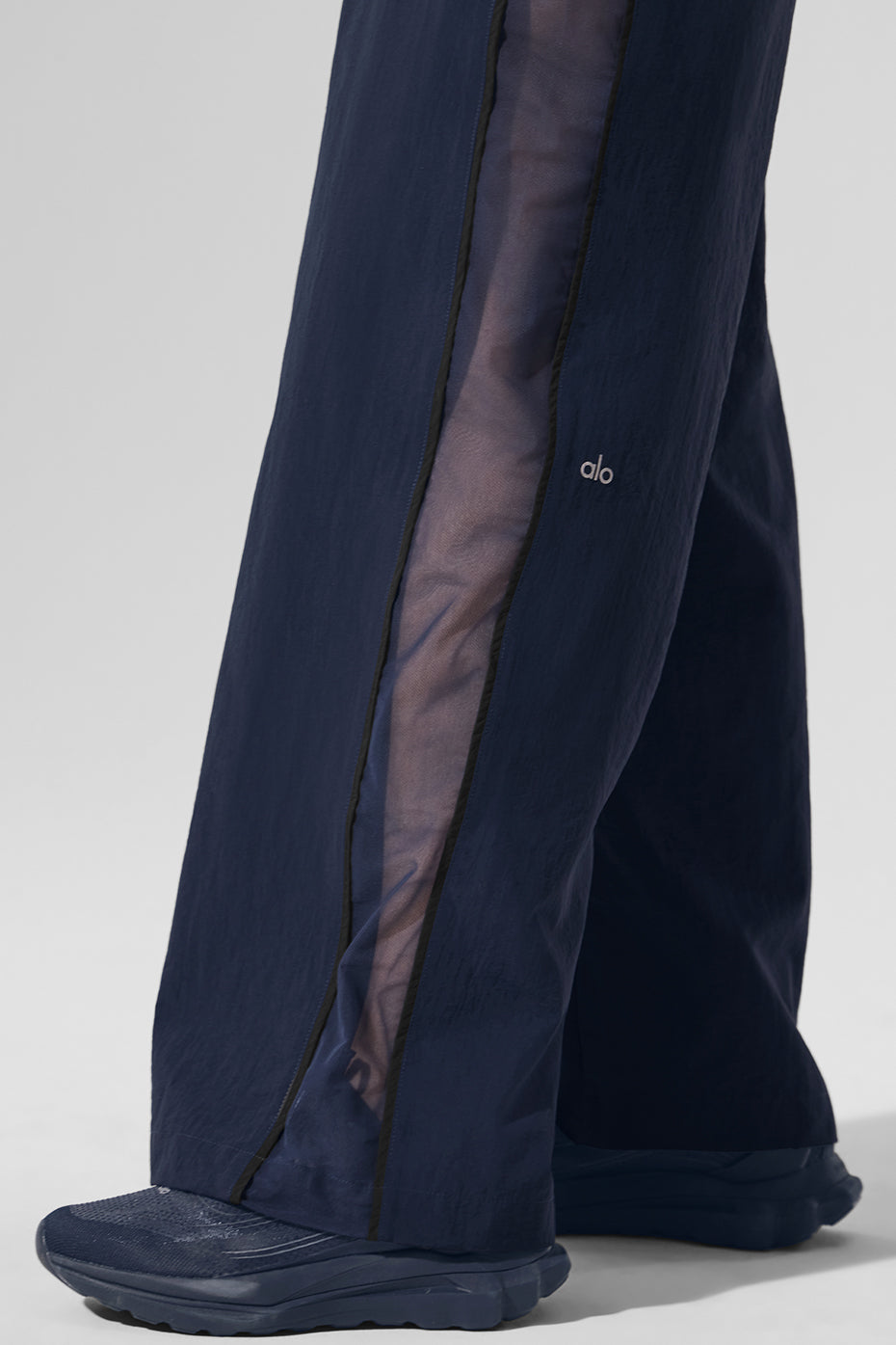 High-Waist Origin Wide Leg Track Pant - Navy/Black--1