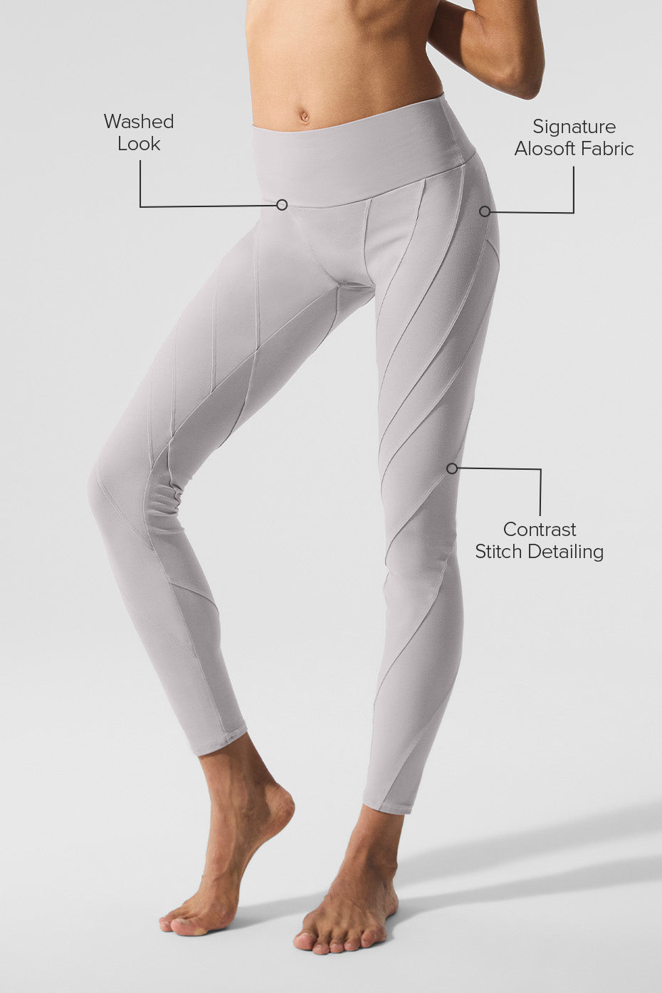 Washed Alosoft High-Waist Sunray Legging - Grey Sky Wash--1