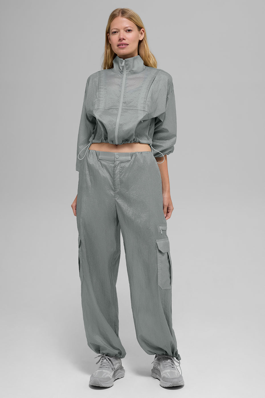 Sheer Game Time Wide Leg Jogger - Lunar Grey--4