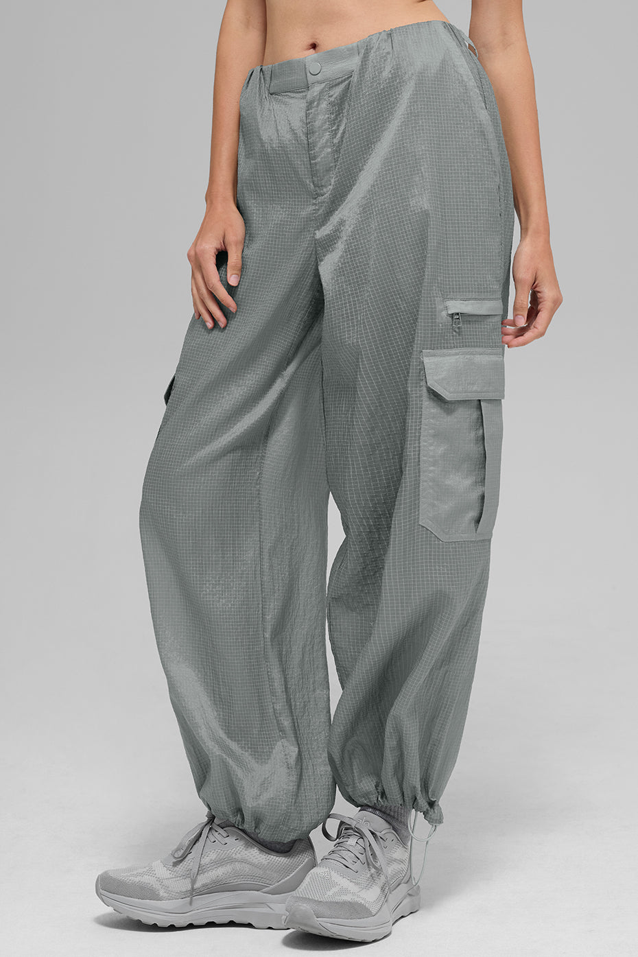 Sheer Game Time Wide Leg Jogger - Lunar Grey--3