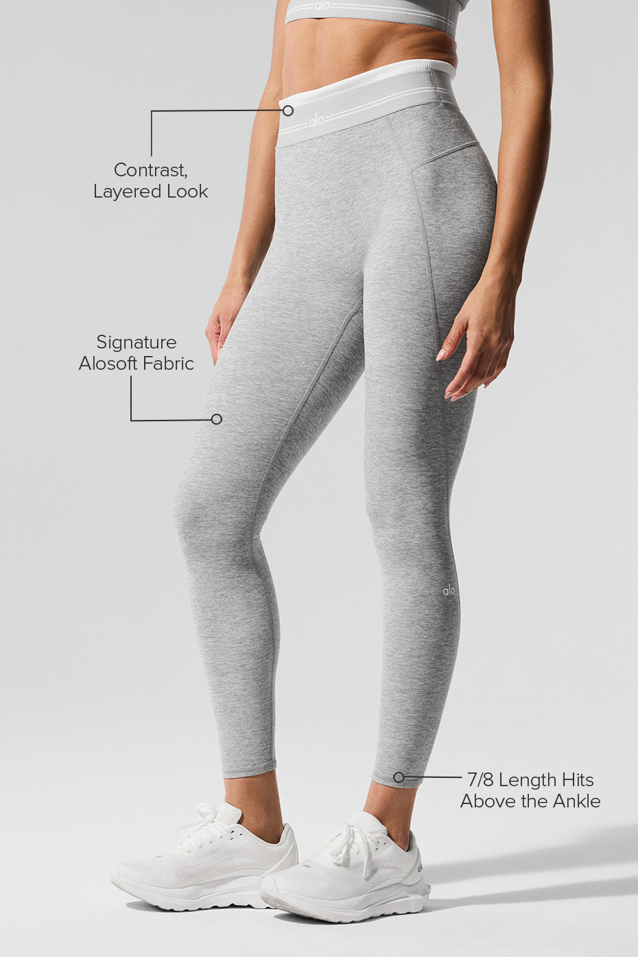 Alosoft High-Waist 7/8 Better Together Legging - Athletic Heather Grey/White--1