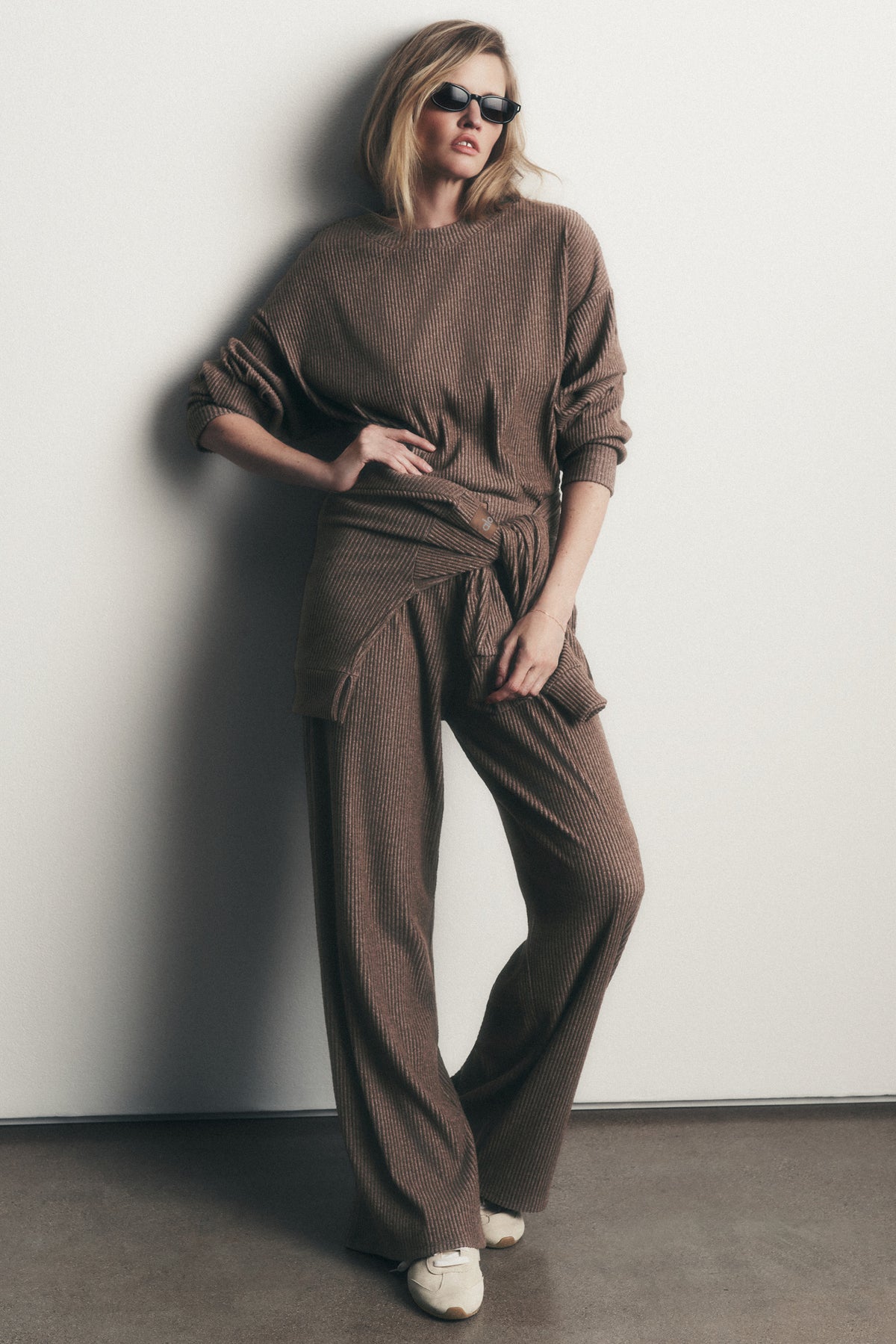 Muse Wide Leg Pant - Java Brown Heather--0