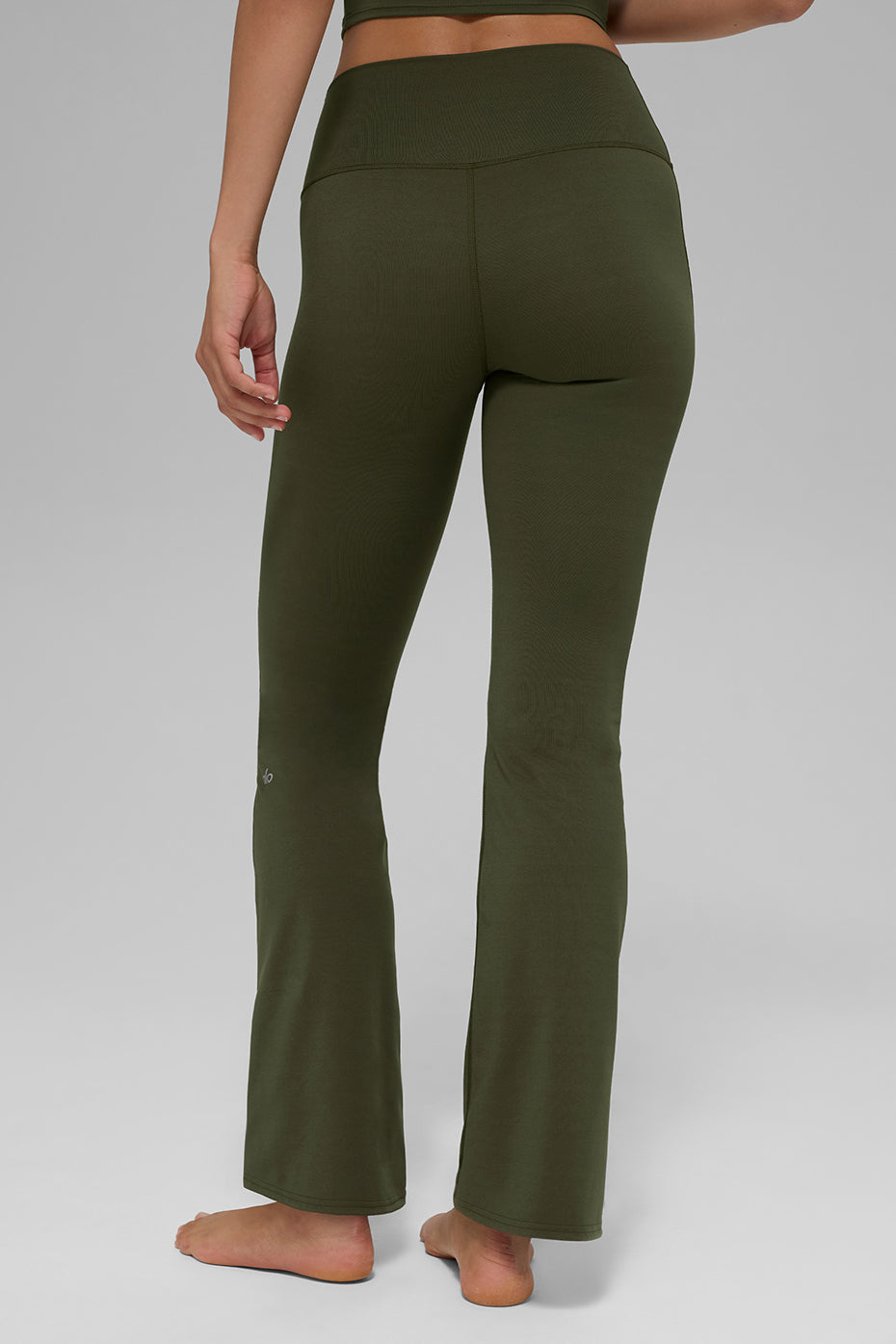 ALO Softsculpt High-Waist Bootcut Legging (Short) - Green Olive--1